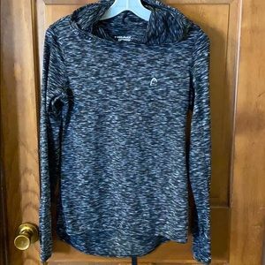 Hooded long sleeve workout top